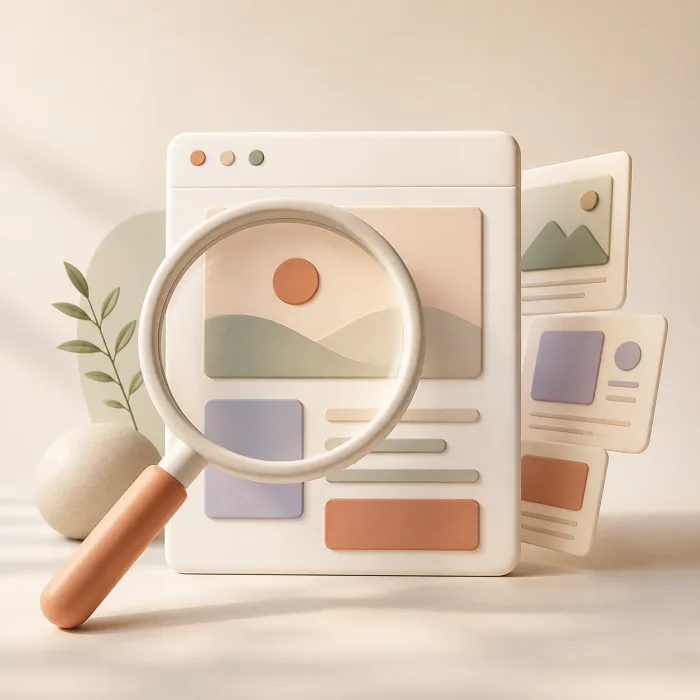 Website pages being discovered with a magnifying glass